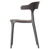 Fabulaxe Modern Plastic Outdoor Dining Chair with Open U Shaped Back, Grey, PK 4 QI004228.GY.4